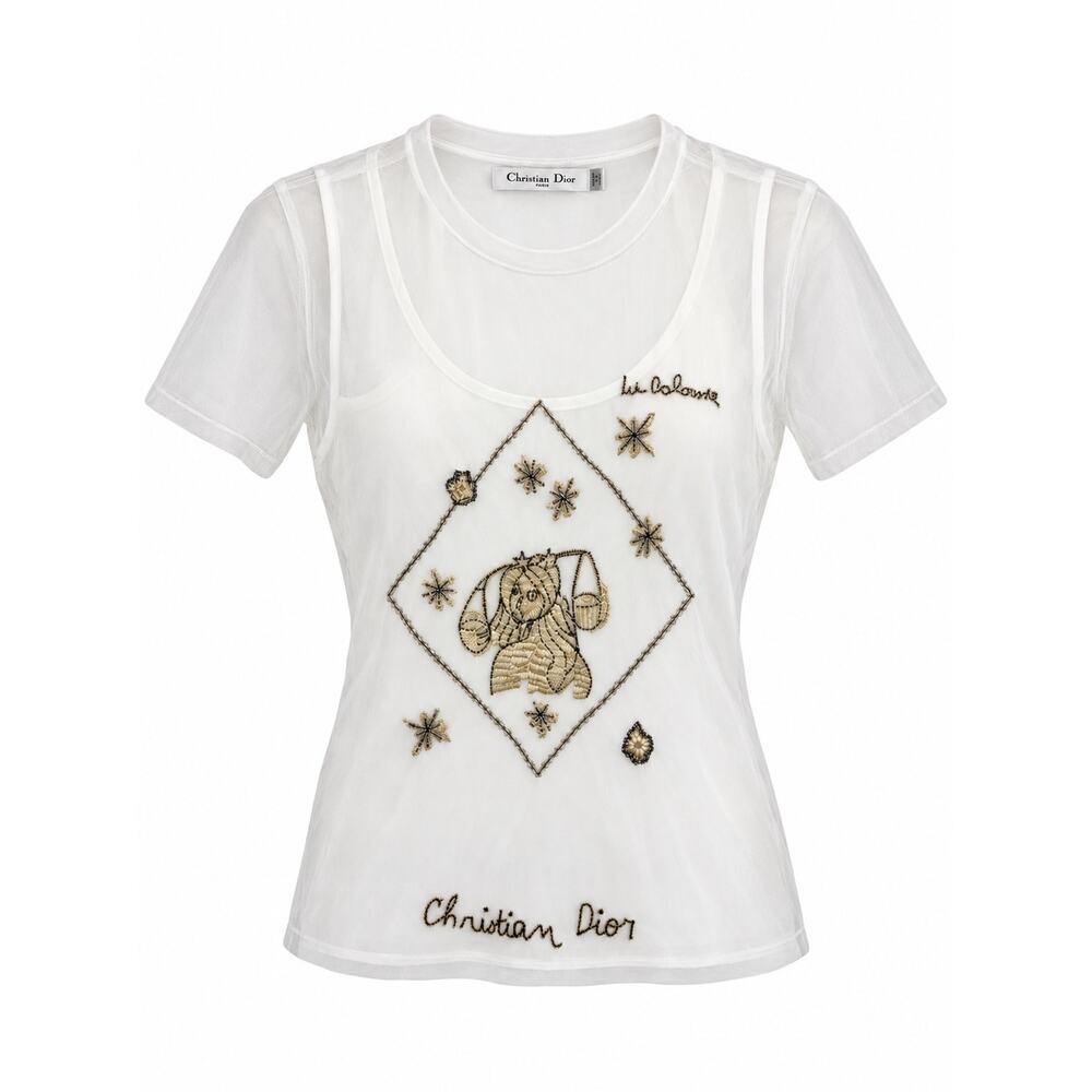 Christian Dior Astrology Libra Zodiac Constellation Mesh Top & Tank Twin Set